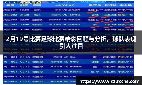 2月19号比赛足球比赛精彩回顾与分析，球队表现引人注目
